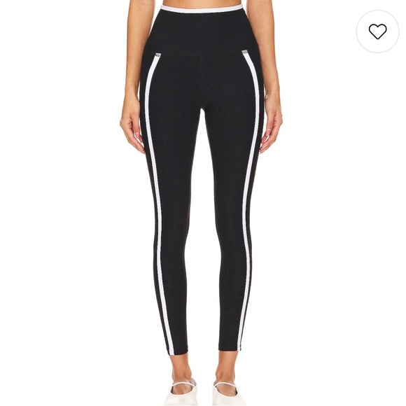 Black Leggings with White Stripe - Picture 1 of 3